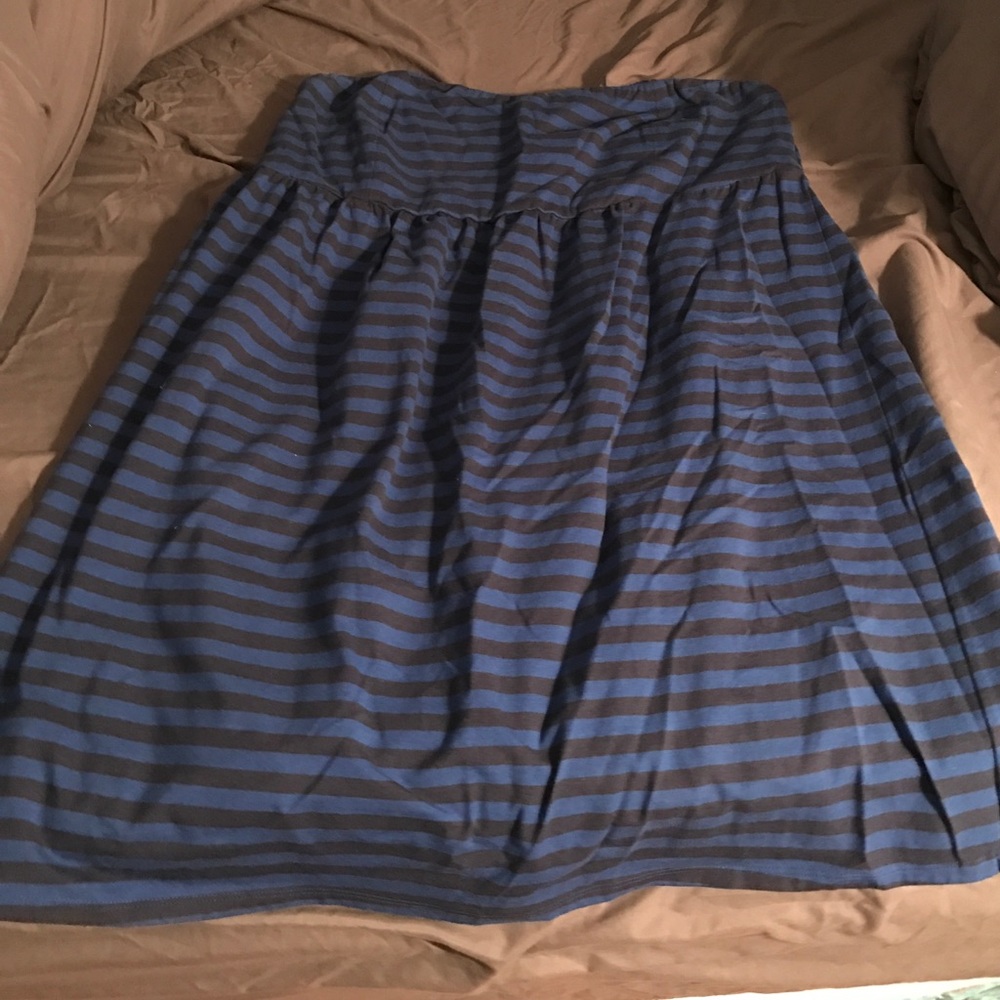 Black and Blue Striped Strapless Dress -- Torrid 2