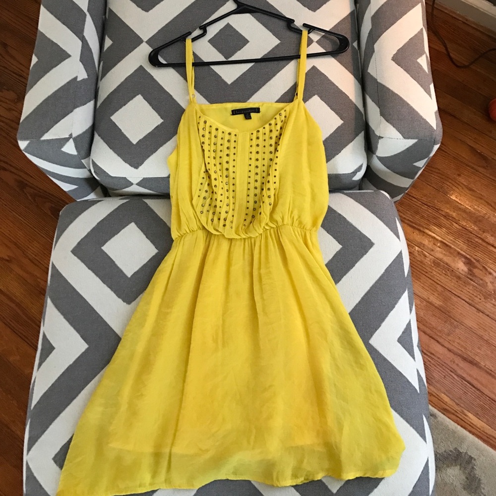 Luca couture size M yellow studded dress