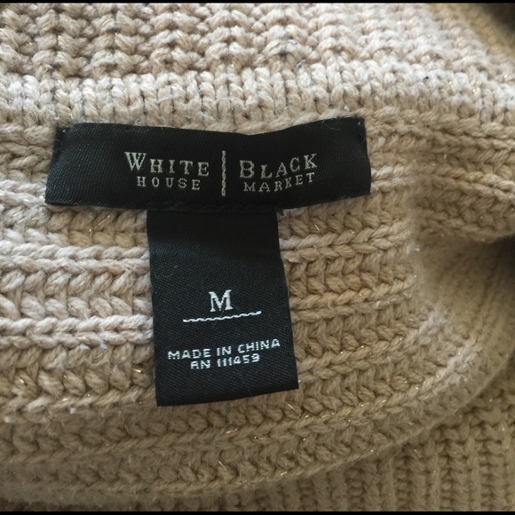 White House Black Market Cream Sweater Crowl Neck - Picture 5 of 5