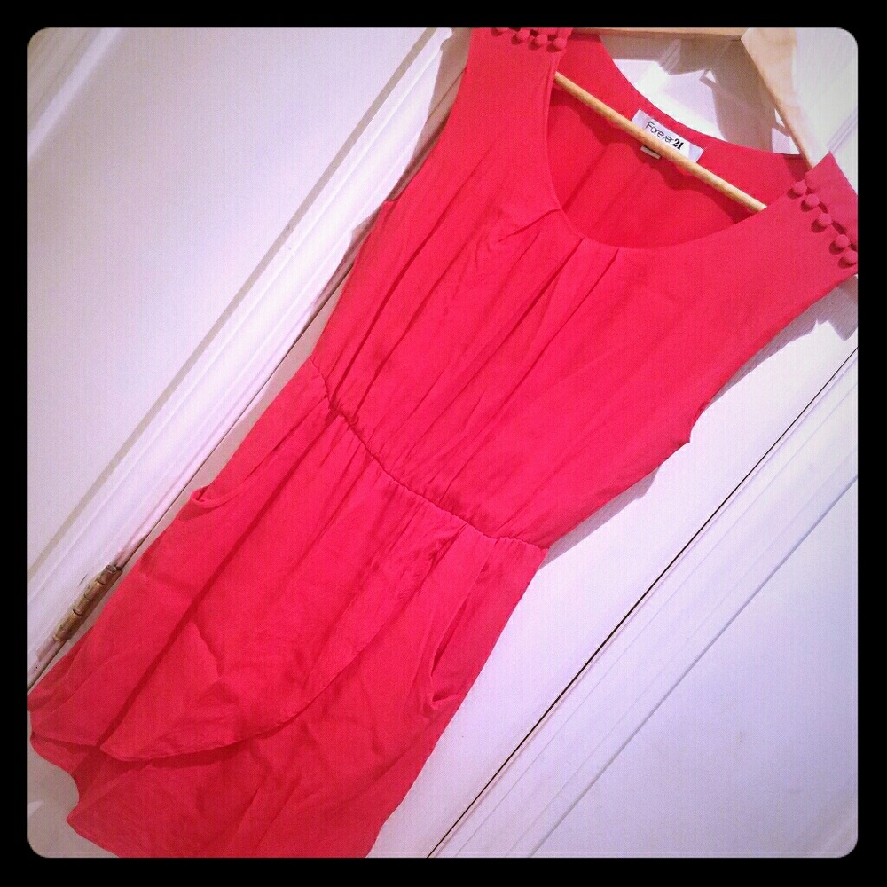 Coral sleeveless dress