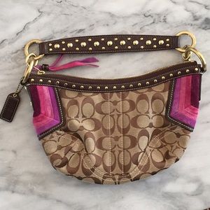 Coach Suede and Studded Strap Small Purse