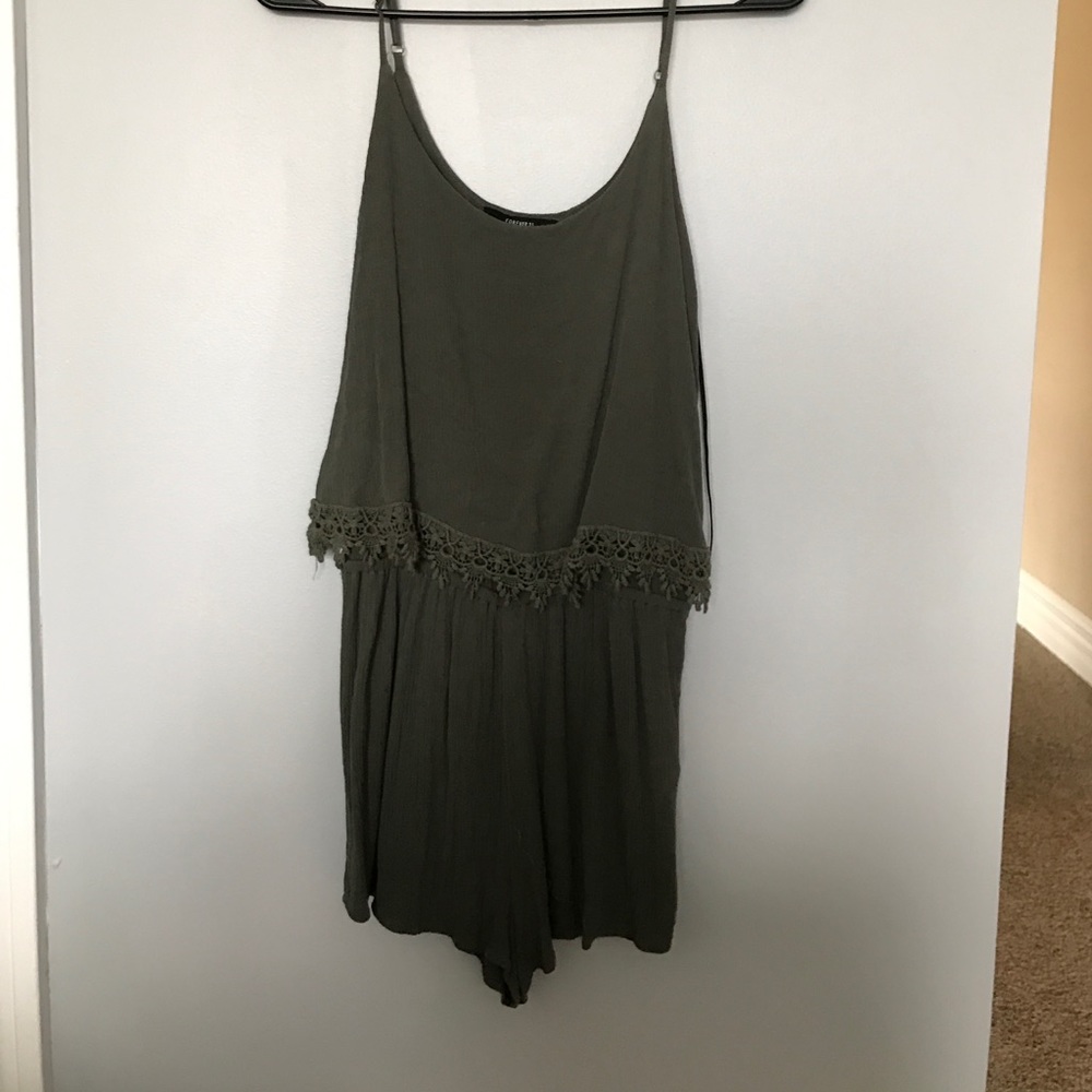 Army green romper
