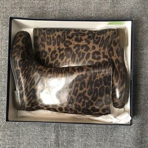 Stuart Weitzman cheetah print rain boots