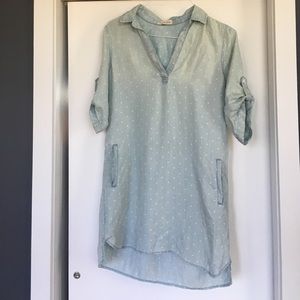 Anthropologie Cloth and Stone Polka Dot Chambray
