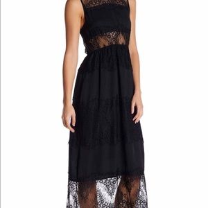 Black lace midi dress