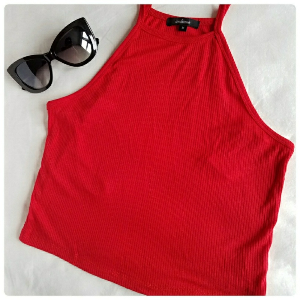 Casual high halter crop top