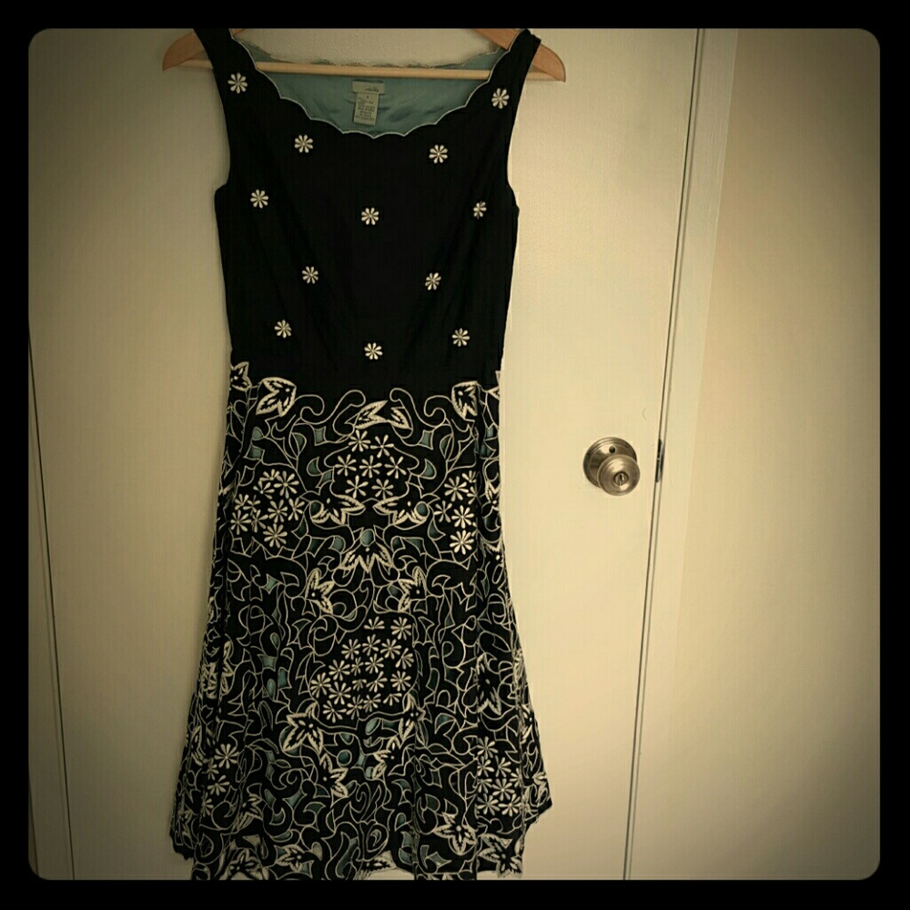 Odille emboidered silk dress.
