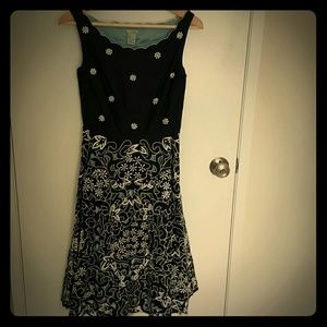 Odille emboidered silk dress.