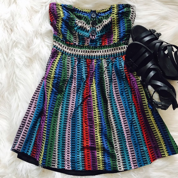 URBAN OUTFITTERS Colorful Rainbow Mini Dress - Picture 2 of 8