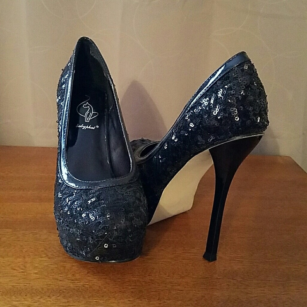 Make an offer New 6" platform Sequin heels - black