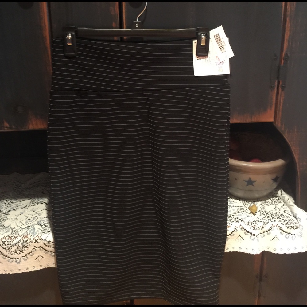 Lularoe Black Pinstriped Cassie Skirt