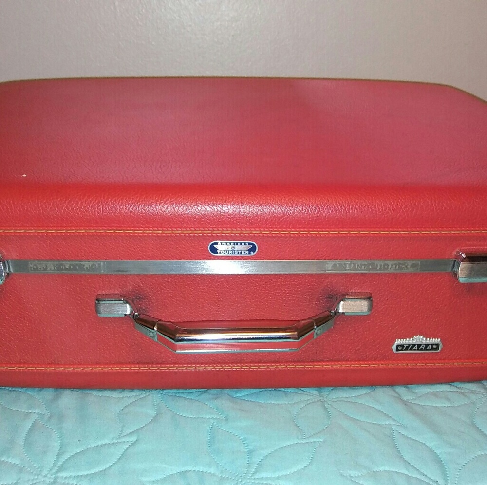 Red American Tourister Vintage Tiara Suitcase