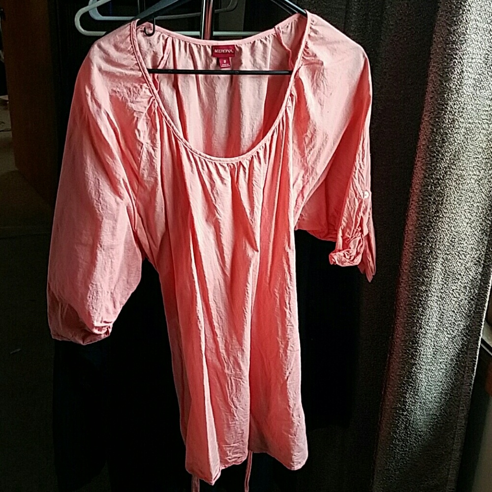 Orange tunic with tie in the back