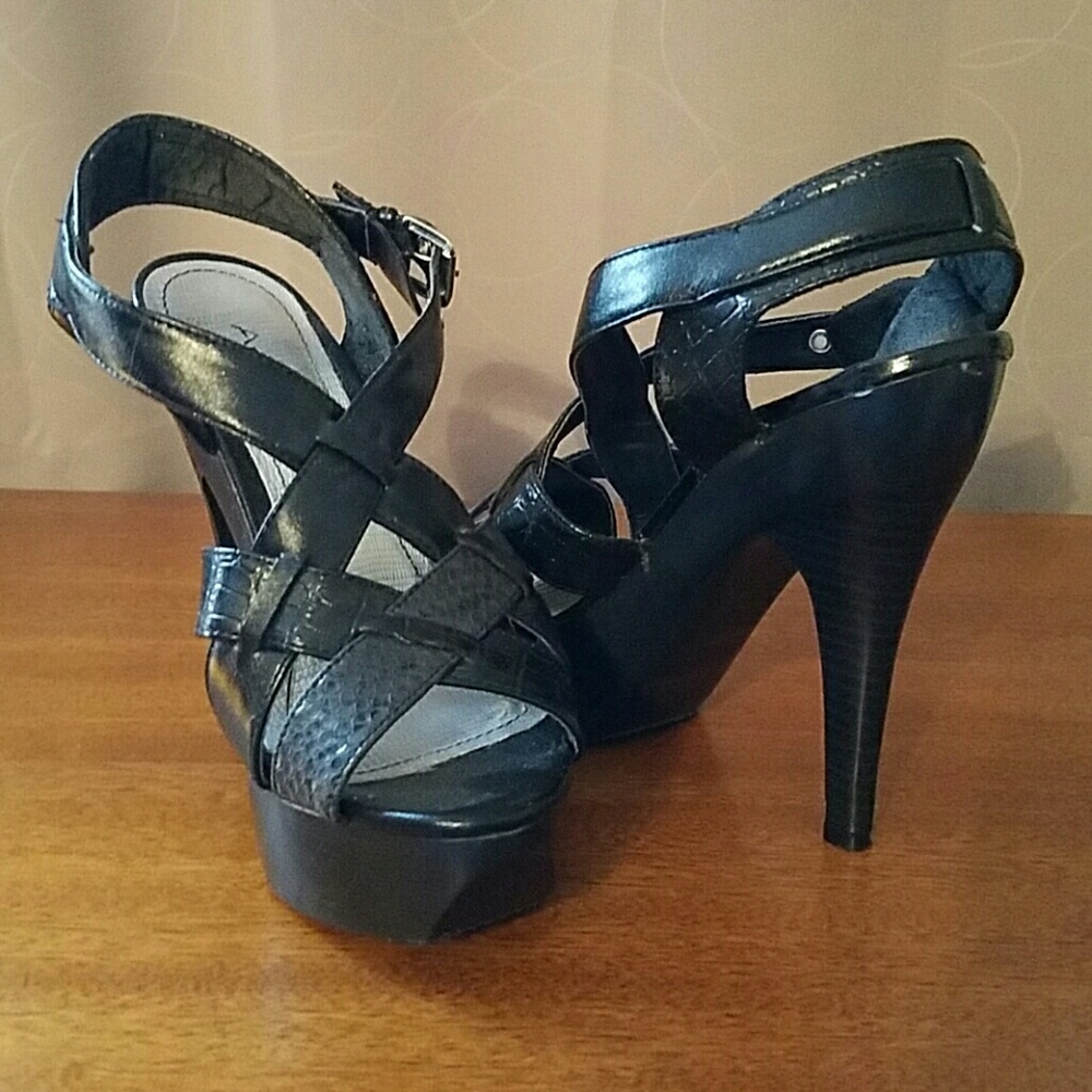 Make an offer - Black strappy platform heels
