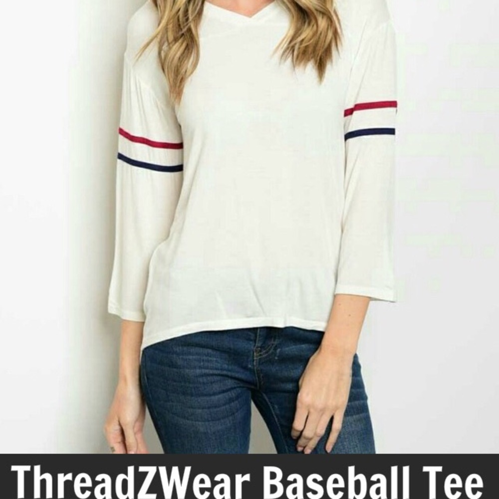 Baseball Tee ⚾️ 3/4 Sleeve V Neck