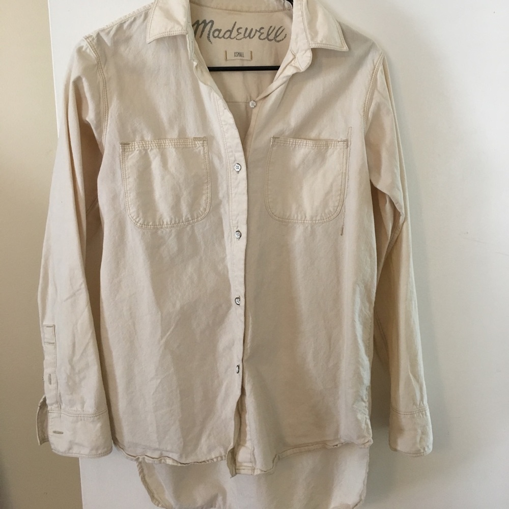 Madewell off-white chambray style shirt