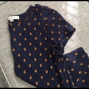 Embroidered Daisies Sheer Crew Top