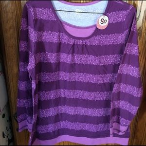 💚SO Girls 20.5 Purple Shirt 20 1/2. NWT