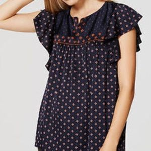 Like New Split Neck Ruffle blouse