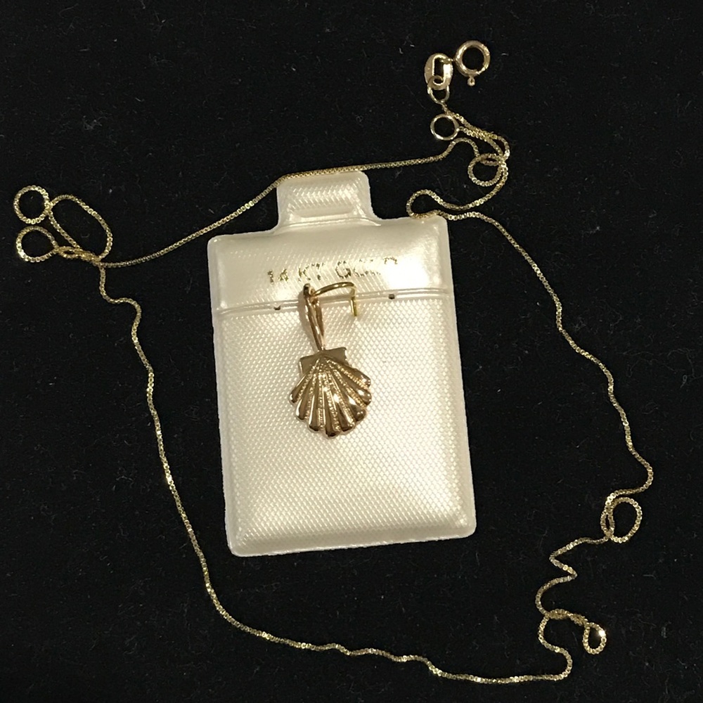 14 K Italian Gold Shell Pendant