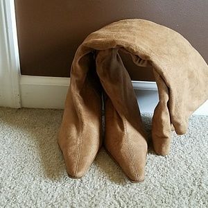 Tan Suede Knee Boots