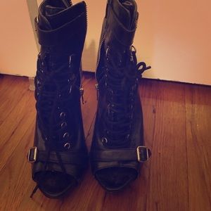 Steve Madden open toe ankle boots