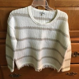 Madewell striped fringe hem sweater