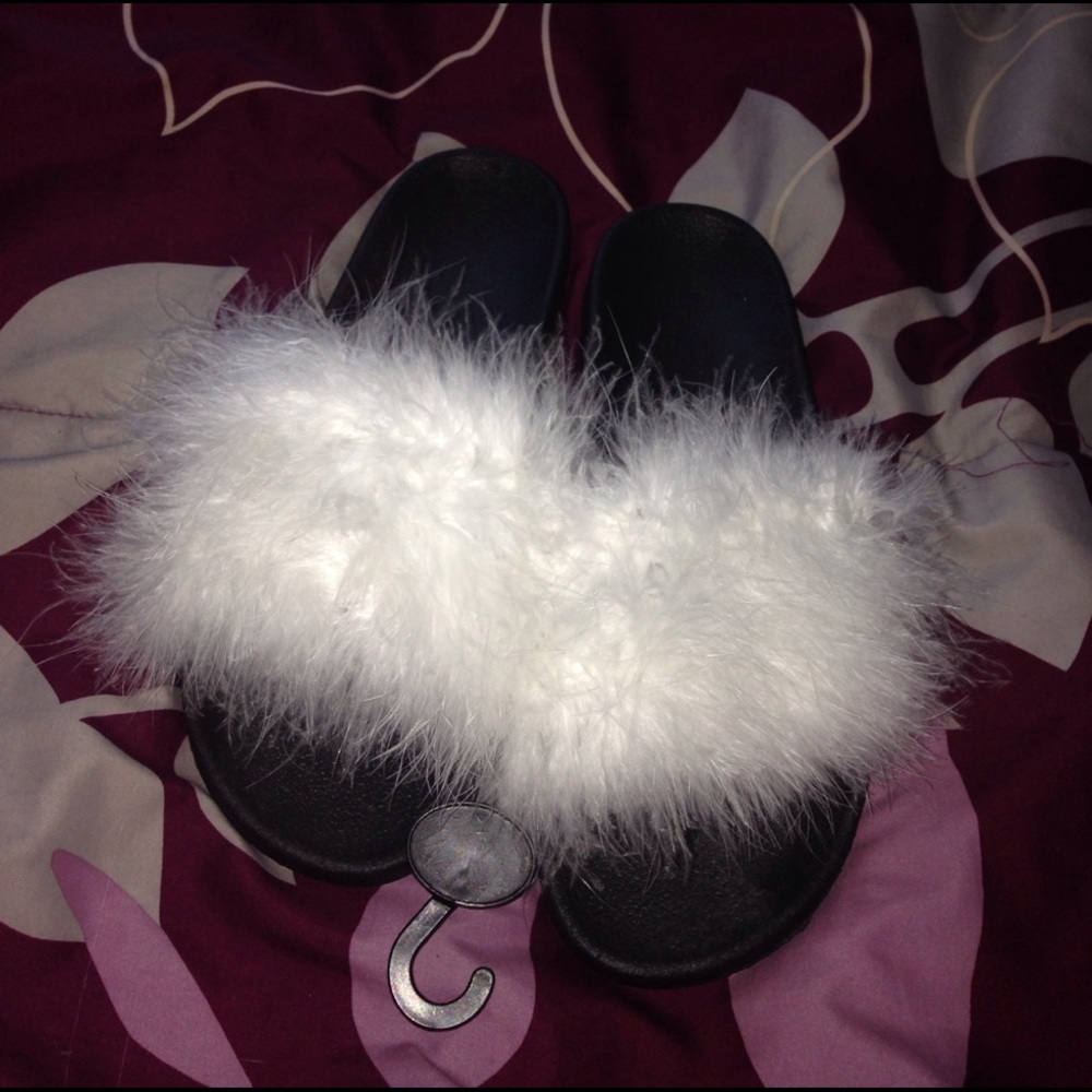 White fur slides made by me