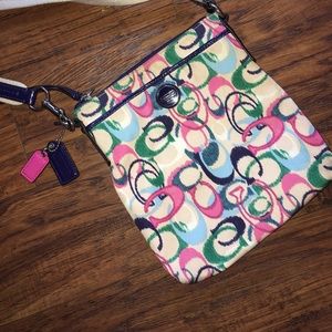 preowned coach cross body! multicolored!