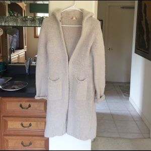 J. Crew long alpaca wool sweater coat with pockets