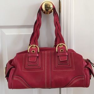 Coach Leather Satchel with Braided Straps