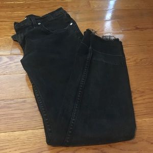 Zara Black Frayed Jeans