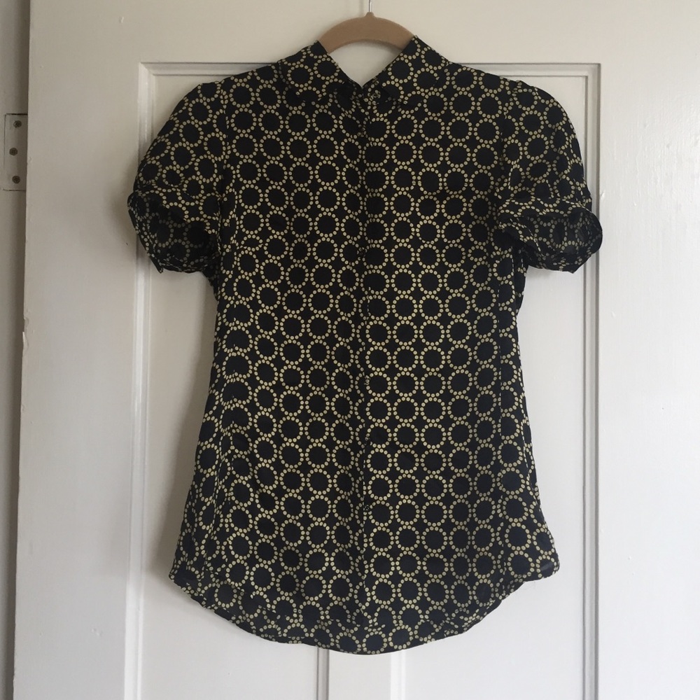 Banana Republic Short Sleeve Silk Shirt