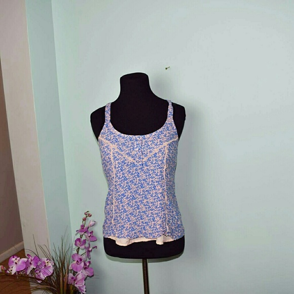 Vera Wang Tops - Vera Wang Pink & Blue Floral Print Tank Top
