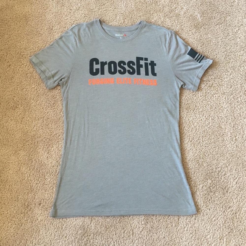 Gray Reebok Crossfit Forging Elite Fitness T-shirt