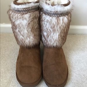Fluffy winter boots