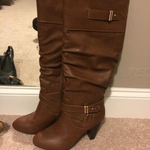 Cognac knee high rampage boots