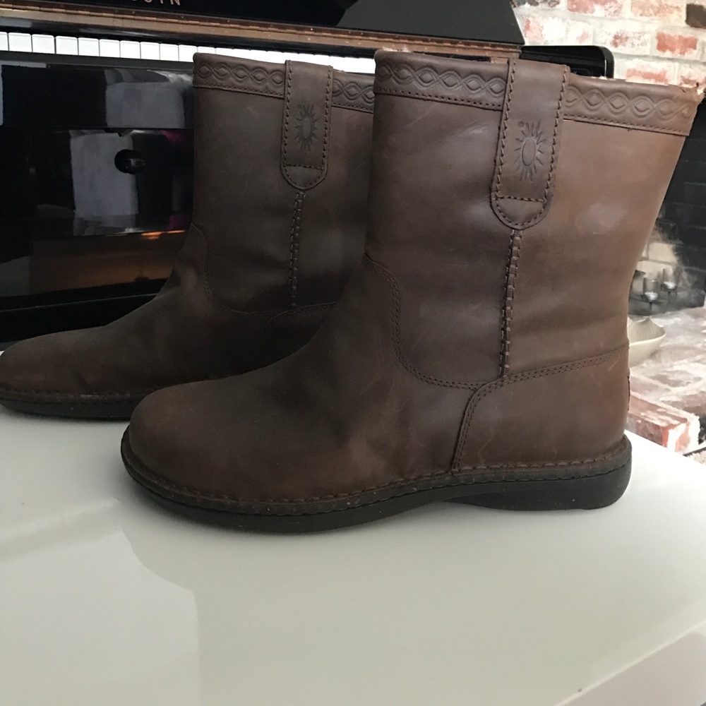 Men's Leather UGG boots with fleece lining New!