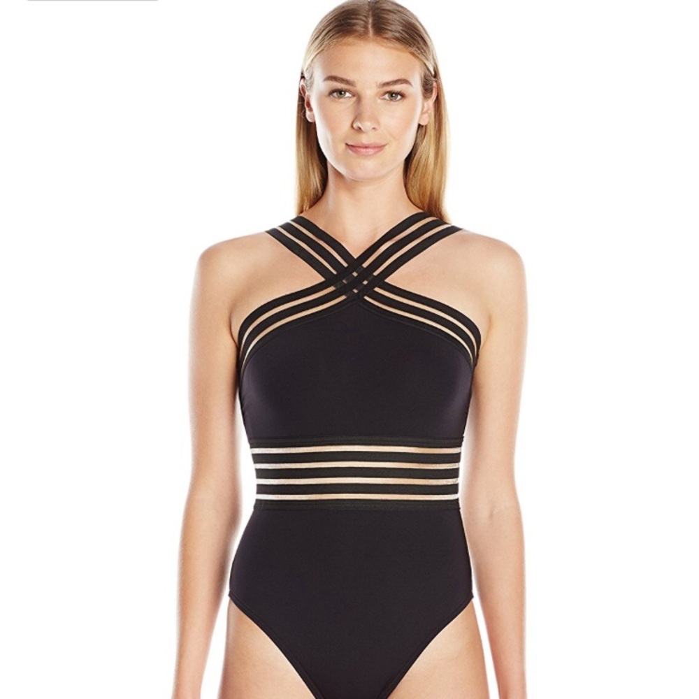 Kenneth Cole Crossed One Piece Swimsuit