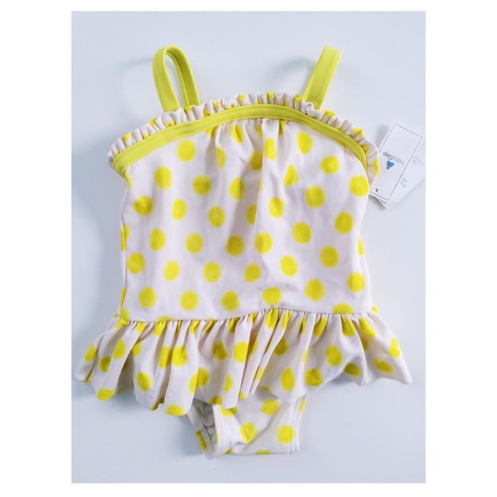 0-6M GAP Yellow Polka Dot Swimsuit
