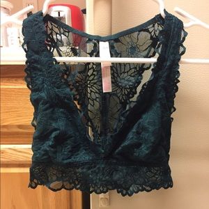 NWOT Green Floral Lace Bralette