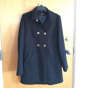 H&M black swing pea coat