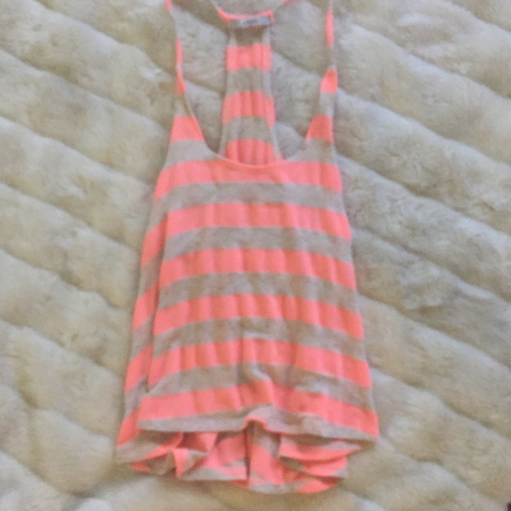 Coral and tan tank top