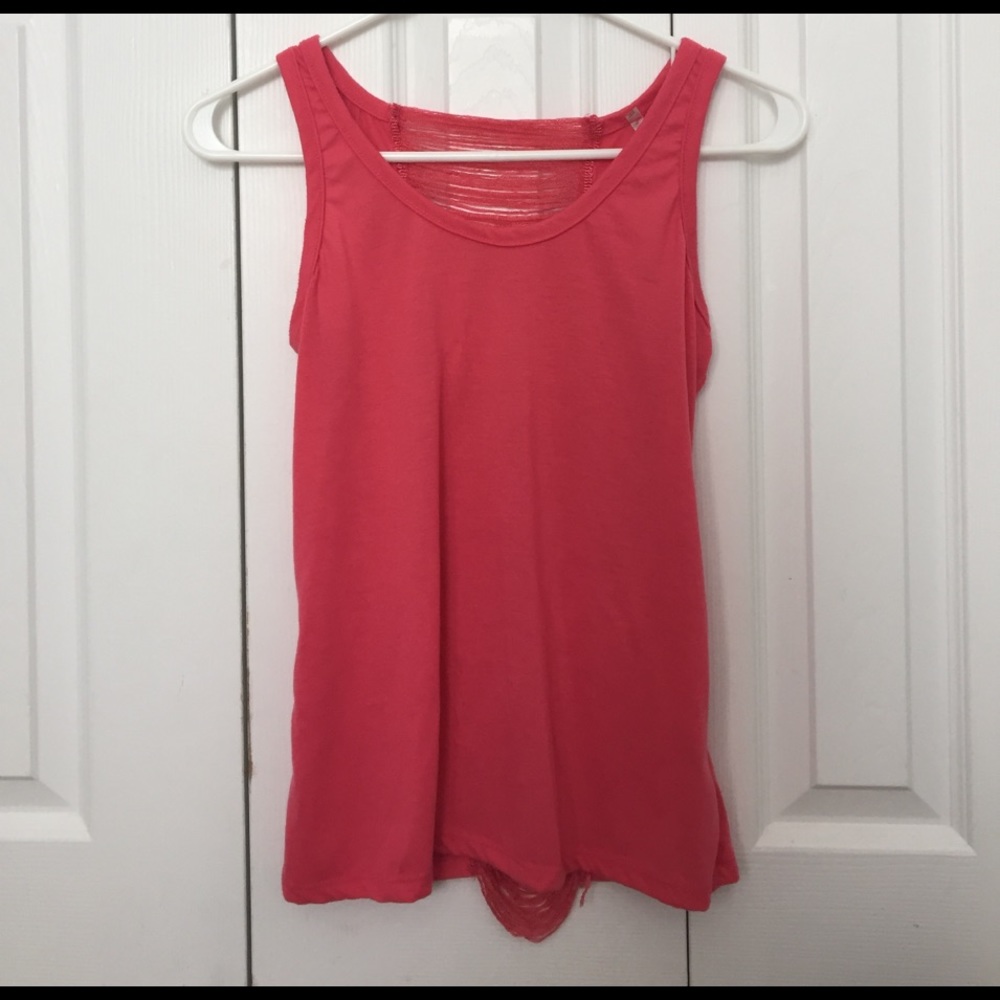 Pink Open Back Tank Top