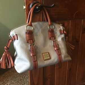 Dooney & Bourke grey & brown satchel barely worn.