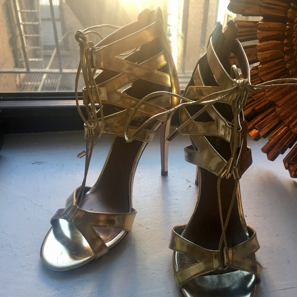 Gold Aquazzura Heels