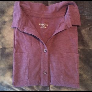 3/4 length sleeves, button down top