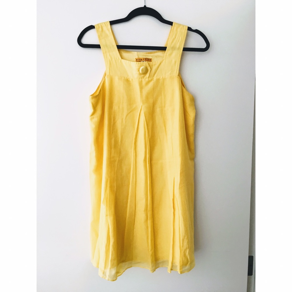 Alice + Olivia silk flowers yellow dress