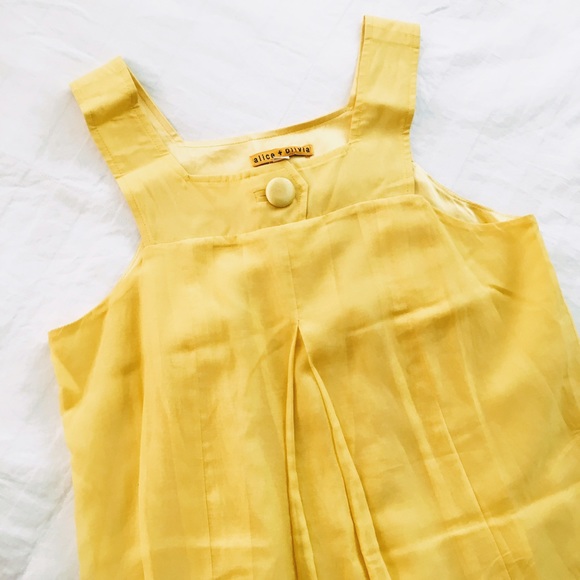 Alice + Olivia silk flowers yellow dress - Picture 2 of 6