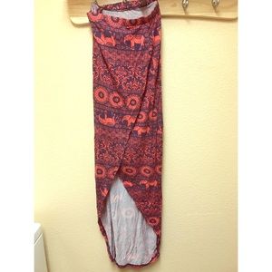 Tulip maxi skirt with elephant print